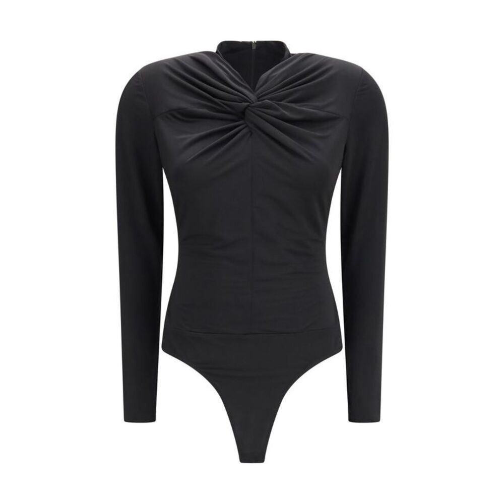 Nissa Black Polyester Women's Bodysuit